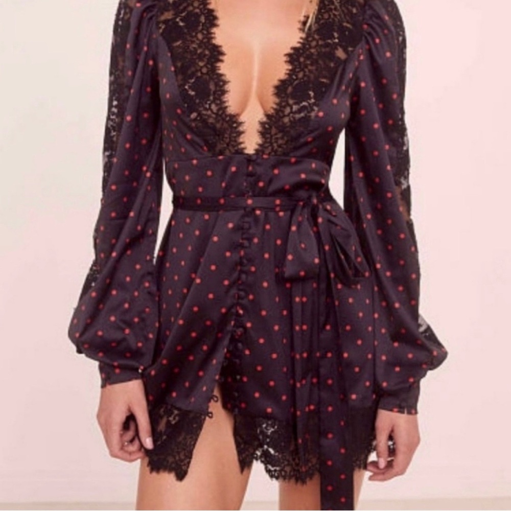 COPY - ‼️ For Love and Lemons Melrose Polka Dot Robe And SHORT 2 piece SET ‼️ S…